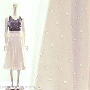 Vintage Brigitte Bardot Retro White Eyelet Full Skirt Retro Full White Cotton Sk